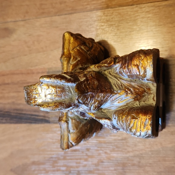 Golden Gilded Elephant Business Card Holder Trunk Up for Luck - Picture 7 of 16